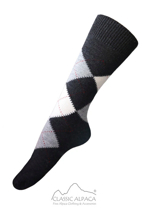 Cozy Alpaca Argyle Socks: Step into Luxurious Comfort